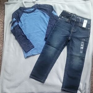 Gap Boys Blue Long Sleeve Shirt and Jeans, Size 5. New With Tags.